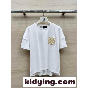 カジュアル ボクシーフィット 半袖Tシャツ ロエベ コピー Tシャツ スーパーコピー ホワイトkid26qW1fCi