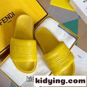春夏 定番 fendi コピー ROMA スライド フェンディ コピー サンダル スーパーコピー イエローkid265Dumyu
