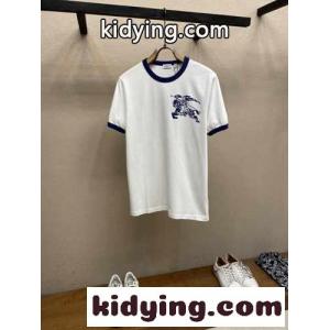おしゃれ コットンク ルーネック Tシャツ バーバリー コピーブランド 半袖Tシャツ コピー ホワイトkid26Lz491r