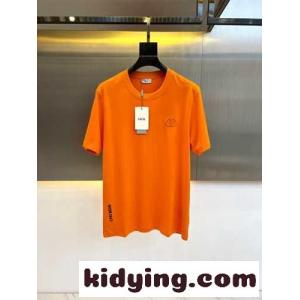 シンプル クルーネック ロゴ入り クリスチャン・ディオール スーパーコピー 半袖Tシャツ コピー オレンジkid26ri4P5f