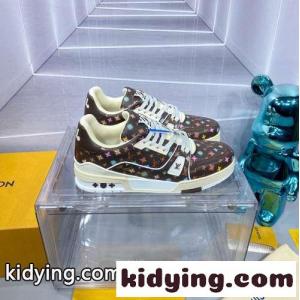 人気 可愛い LV トレイナー･ライン ルイヴィトン ブランド コピー スニーカー スーパーコピー ブラウンkid26X9PHTf