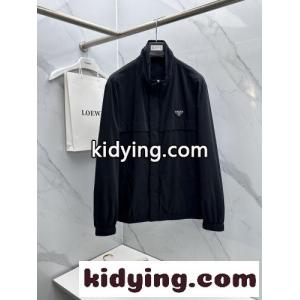 大人 カジュアル スタンドカラーブルゾン プラダ コピーブランド ジャケット 偽物 ブラックkid26TPziia