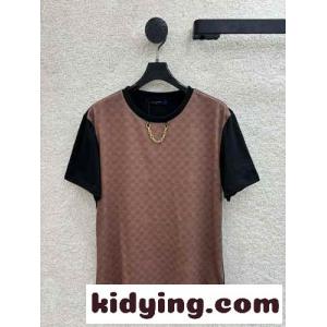 カジュアル クルーネック ルイ・ヴィトン 半袖Tシャツ コピー コットンkid26nSruOf