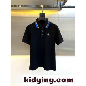 グッチ コピー 半袖Tシャツ コピー コットン 半袖 ポロシャツ ブラックkid26j4XfSz