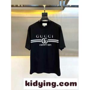 gucci コピープリント コットンジャージー Tシャツ グッチ コピー 半袖Tシャツ コピー ブラックkid26Hjeqme