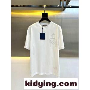 ルイ・ヴィトン 半袖Tシャツ コピー おしゃれ ロゴ クルーネック ホワイトkid26OLHnue