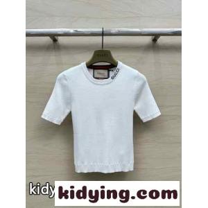 春夏 ラウンドネック 半袖 ニットトップス グッチ コピーブランド ニット コピー ホワイトkid265zWH5n