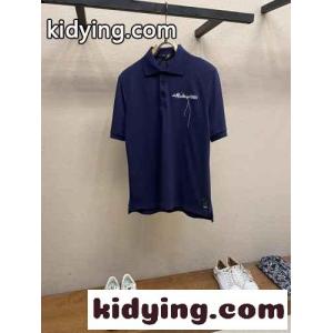 人気 カジュアル フェンディ コピー 半袖Tシャツ コピー コットンピケ ポロシャツ ブルーkid26zma0zy