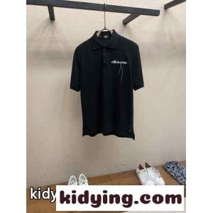人気 カジュアル フェンディ コピーブランド 半袖Tシャツ コピー コットンピケ ポロシャツ ブラックkid26jaCWfC