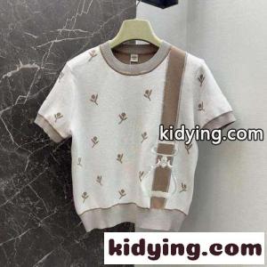 春夏 刺繍入り ショートスリーブニット エルメス コピー ニットウェア コピー ホワイトkid26Wvye4r