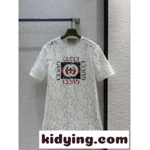 gucci コピープリント フローラル レース トップ グッチ コピー Tシャツ コピー ホワイトkid26Ojq89v