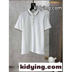 カジュアル ストライプ コットンピケ ポロシャツ トムブラウン コピーブランド 半袖Tシャツ コピー ホワイトkid260jiC4n