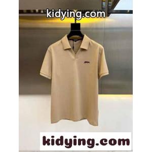 大人 カジュアル スキッパーポロシャツ エルメネジルド・ゼニア 半袖Tシャツ コピー ベージュkid26ymiaKD