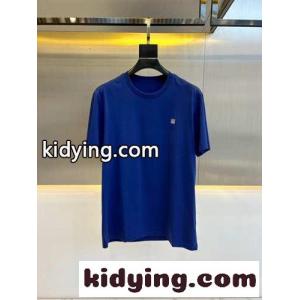 シンプル 合わせやすい クルーネック エルメネジルド・ゼニア 半袖Tシャツ コピー ブルーkid26bmG1Tv