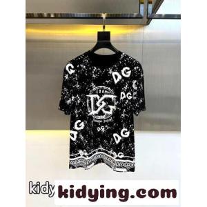 ロゴプリント コットンTシャツ クルーネック ドルチェ&ガッバーナ スーパーコピー 半袖Tシャツ コピー ブラックkid26z4Pz0n