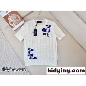 ラルフローレン ニットウェア コピー フローラル ケーブルニット ショートスリーブ セーター ホワイトkid26GLLHLv