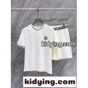 半袖Tシャツ×ショートパンツ2点セット ドルチェ&ガッバーナ コピー セットアップ 偽物 ホワイトkid26uqW9ru