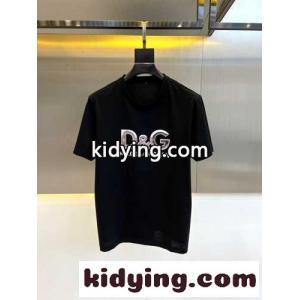 ドルチェ&ガッバーナ コピー 半袖Tシャツ コピー ロゴ コットンTシャツ クルーネック ブラックkid26CmCSHr