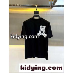 テディベアモチーフ コットン クルーネック フィリッププレイン 半袖Tシャツ コピー ブラックkid26C01rKn