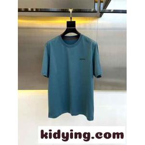 シンプル ロゴ入り クルーネック エルメネジルド・ゼニア 半袖Tシャツ コピー ブルーkid26SPjiiq