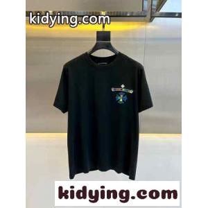 マルチカラー刺繍入り クロムハーツ スーパーコピー 半袖Tシャツ コピー クルーネック ブラックkid265LH5Lj