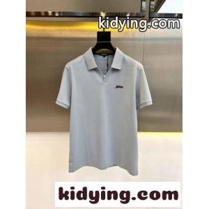 大人 カジュアル スキッパーポロシャツ エルメネジルド・ゼニア 半袖Tシャツ コピー グレーkid26C0T9Xv