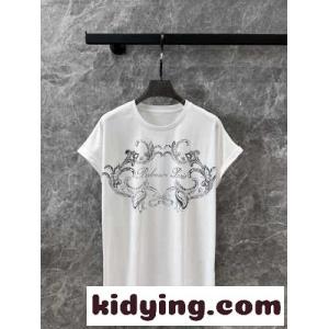balmain コピー シグネチャー ペイズリー Tシャツ バルマン コピー 半袖Tシャツ コピー レディース ホワイトkid26eWriGr