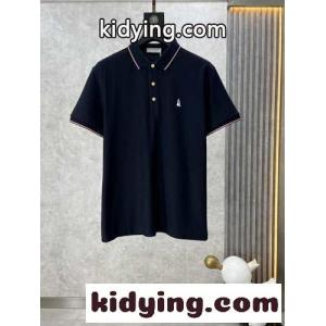 カジュアル ストライプ コットンピケ ポロシャツ トムブラウン コピーブランド 半袖Tシャツ コピー ネイビーkid26P1Tnam