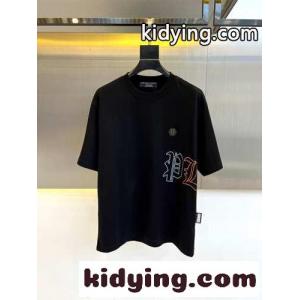 カジュアル ゆったり フィリッププレイン 半袖Tシャツ コピー クルーネック ブラックkid26iWvGLv