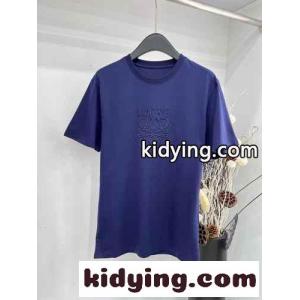 ロエベ コピー Tシャツ コピー 人気 カジュアル 刺繍入り 半袖Tシャツ ブルーkid260T99bu