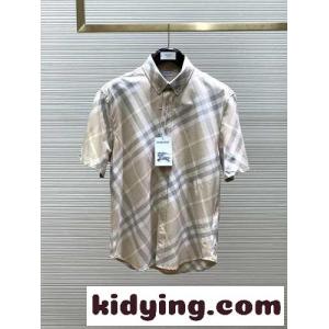 チェック コットンシャツ ショートスリーブ バーバリー スーパーコピー シャツ コピー ベージュkid269Xb0vy
