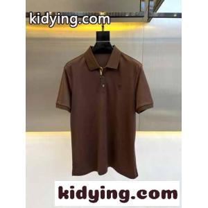 クラシック バーバリー スーパーコピー 半袖Tシャツ コピー コットンピケ ポロシャツ ダークブラウンkid26Onq49D