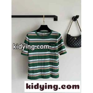 カジュアル 人気 ストライプ 半袖Tシャツ ミュウミュウ スーパーコピー Tシャツ コピー レディースkid26CSD0Dy