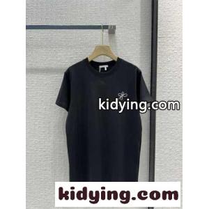カジュアル 刺繍入り 半袖Tシャツ クロエ Tシャツ コピー ブラックkid26e8niii