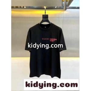 ベーシック プリント クルーネック グッチ コピー Tシャツ コピー コットン ブラックkid26rWvSHz