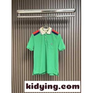 人気 GG パッチ付き コットン ポロシャツ グッチ コピー Tシャツ コピー グリーンkid26Kf8Pni