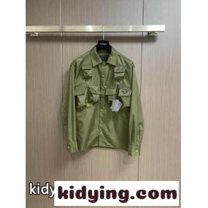 24SS カジュアル 長袖 Re-Nylon シャツ プラダ スーパーコピー シャツ コピー グリーンkid26CODyWD