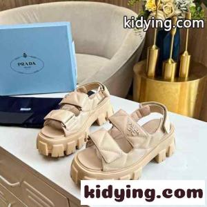 大人気 厚底 レディースシューズ プラダ コピー サンダル コピー ベージュkid26TDOfGD