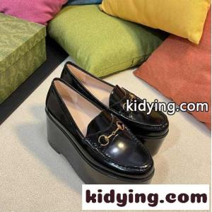 gucci コピーブランド ホースビット ウィメンズ プラットフォーム ローファー グッチ コピーブランド シューズ コピー ブラックkid26rymieC
