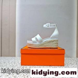 大人気 フェミニン 厚底 ウェッジヒール エルメス スーパーコピー サンダル スーパーコピー ホワイトkid264ryKHr