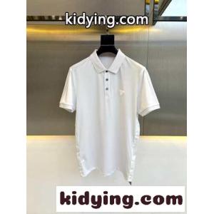 シンプル コットンピケ ポロシャツ プラダ コピー Tシャツ コピー ホワイトkid26jSTnum