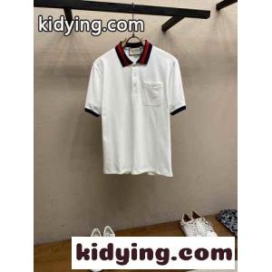 ウェブ ストライプ カラー（襟）付き半袖 ポロシャツ グッチ ブランド コピー Tシャツ コピー ホワイトkid26yCauqy