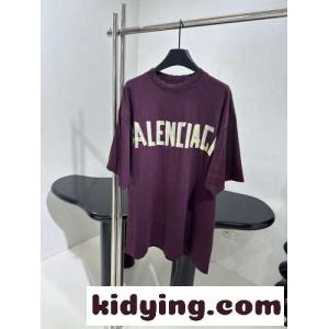 人気 カジュアル TAPE TYPE Tシャツ バレンシアガ ブランド コピー Tシャツ コピー パープルkid26TDiySD