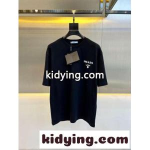 ベーシック カジュアル 快適 半袖Tシャツ プラダ コピー Tシャツ コピー ブラックkid26i8jK1j