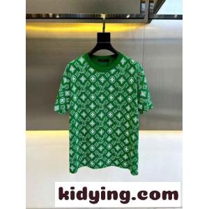 人気 モノグラム 半袖Tシャツ ルイ・ヴィトン Tシャツ コピー クルーネック グリーンkid26P1PnSj