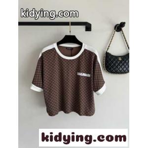 おしゃれ モノグラム コットン 半袖Tシャツ バルマン コピー Tシャツ コピー レディースkid26vqaKTD