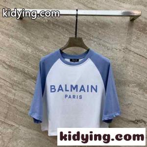 カジュアル バルマン ブランド コピー Tシャツ コピー ロゴプリント コットン 半袖Tシャツkid26qGLnCm