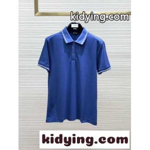 エルメネジルド・ゼニア Tシャツ コピー カジュアル コットン 半袖 ポロシャツ ブルーkid26rGz0zC