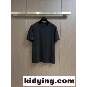 シンプル クルーネック 半袖Tシャツ エルメネジルド・ゼニア Tシャツ コピー ブラックkid26nSvWPj