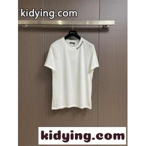 シンプル ロゴ入り クルーネック 半袖Tシャツ バルマン ブランド コピー Tシャツ コピー ホワイトkid26Sbu89z